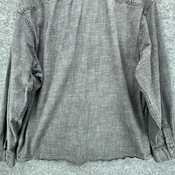 Wrangler Pearl Snap Denim Shirt Mens 2XL Gray Western Cowboy Rodeo Workwear - Picture 6 of 14